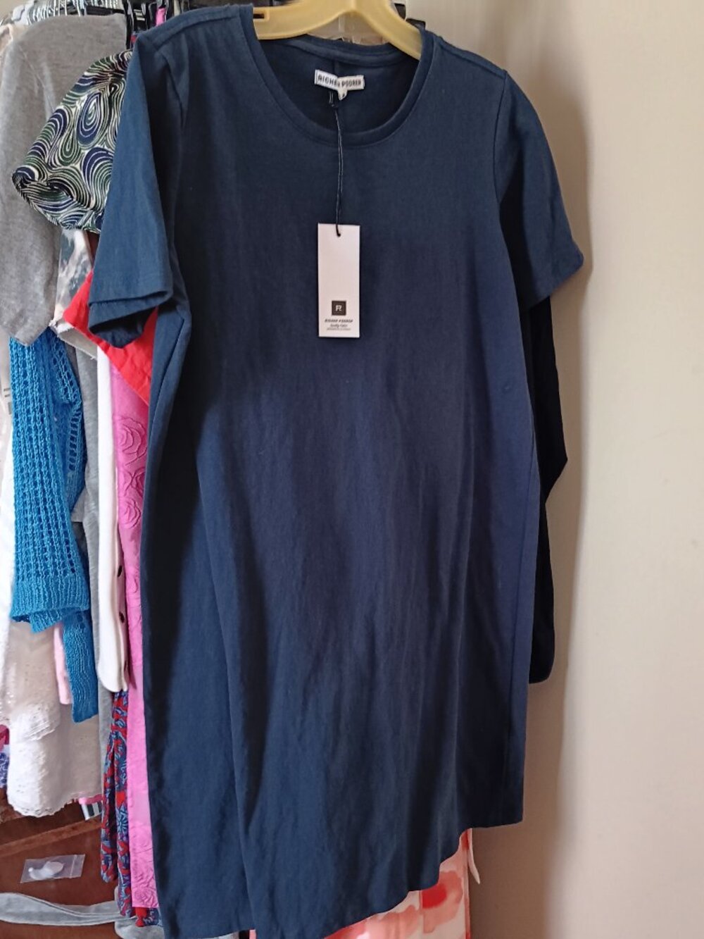NWT Summer Navy 100% Cotton Tee Dress by Richer Poorer Size M